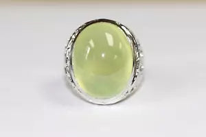 Ring-luxurious Prehnite Oval Cab Shape Ring