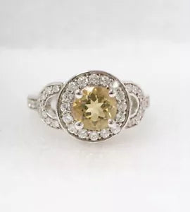 Ring-Citrine & White Topaz Silver Ring
